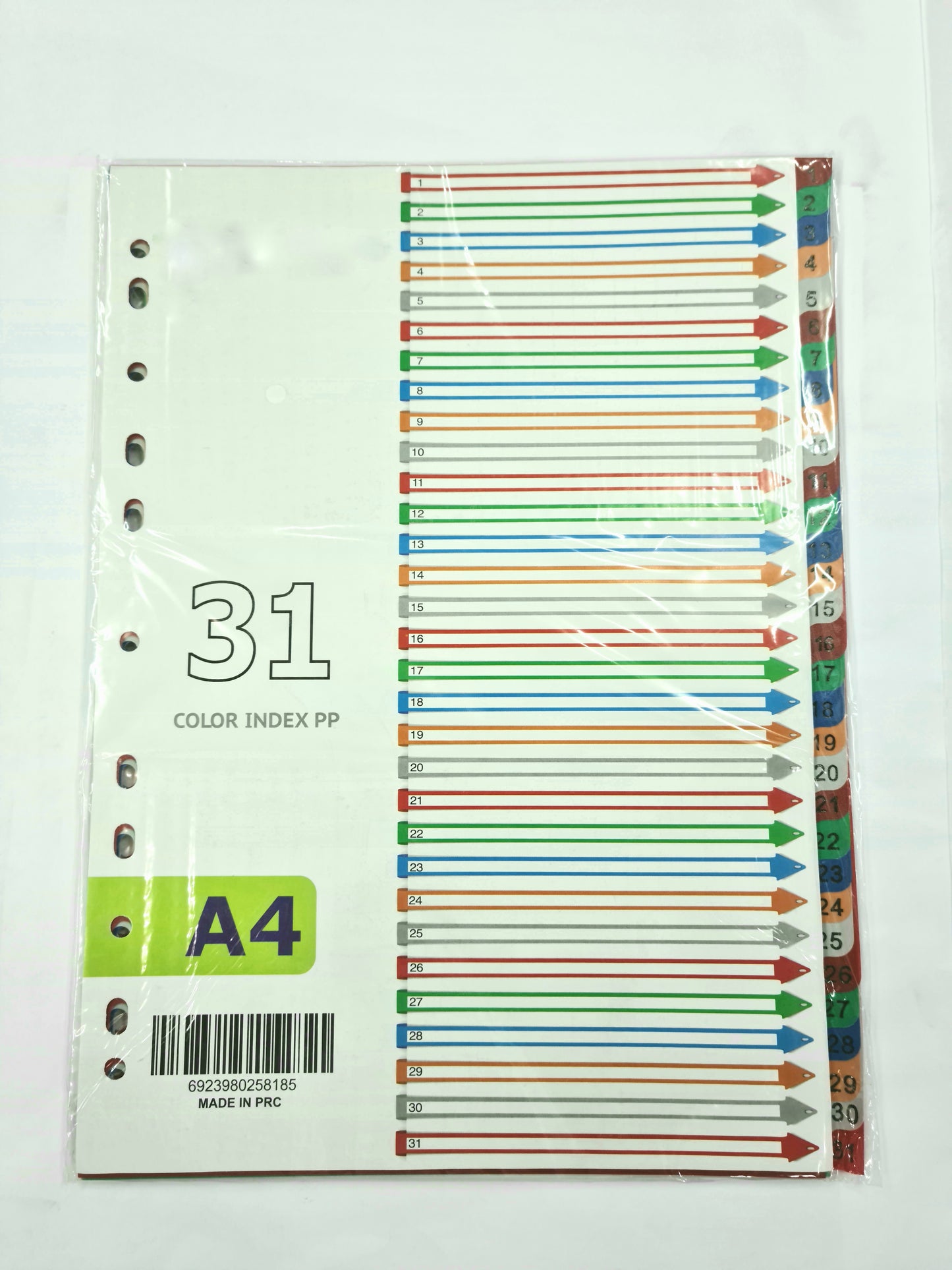DIVIDER (1-31) COLORED WITH NUMBER