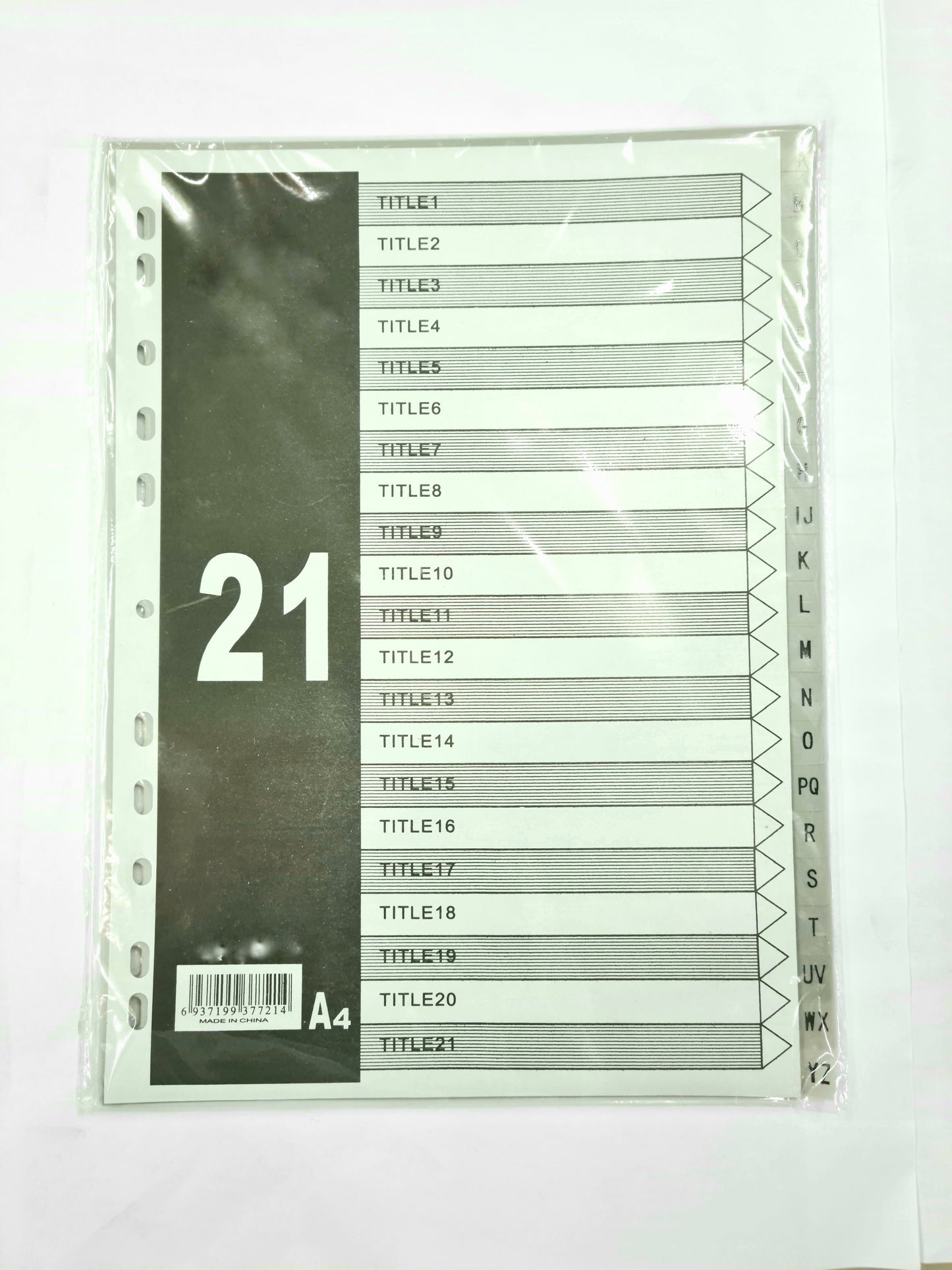 DIVIDER (A-Z) GREY WITH NUMBER