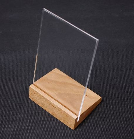 Acrylic Document Holder A4 Size Slanted (Wooden Base)