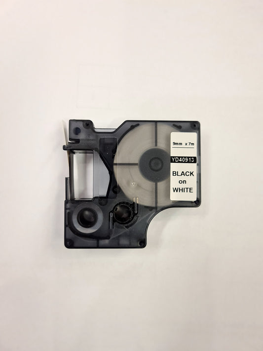 Dymo Compatible Cassettes 9 mm Black on White