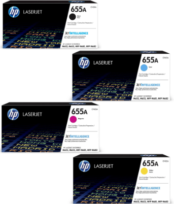 HP TONER CF 450A (K),  CF 451A (C),  CF 452A (Y),  CF 453A (M) (655A)