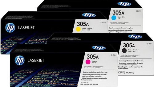 HP TONER CE 410 (K),  CE 411 (C),  CE 412 (Y),  CE 413 (M) (305 A)