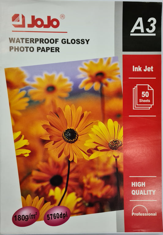 JOJO GLOSSY PHOTO PAPER  180 GSM (A3 SIZE)