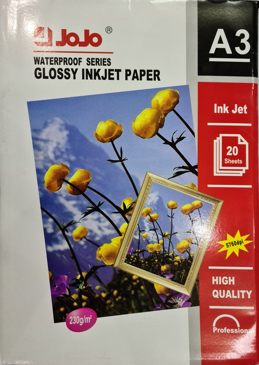 JOJO GLOSSY PHOTO PAPER  230 GSM (A3 SIZE)