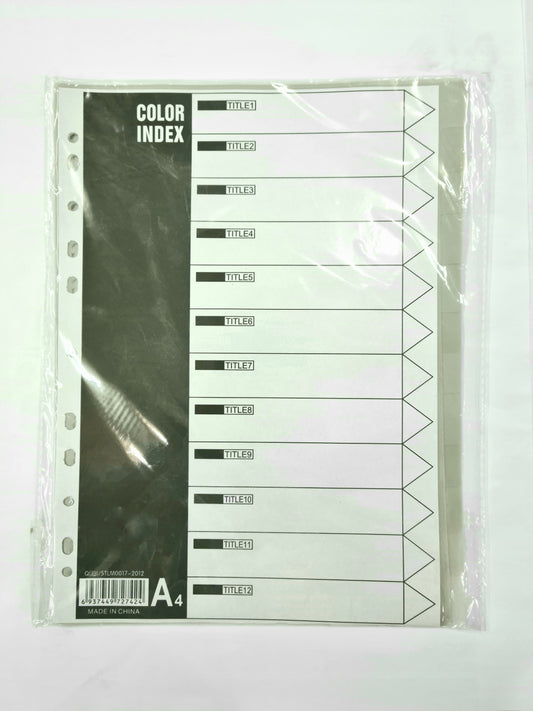 DIVIDER (1-12) GREY WITHOUT NUMBER