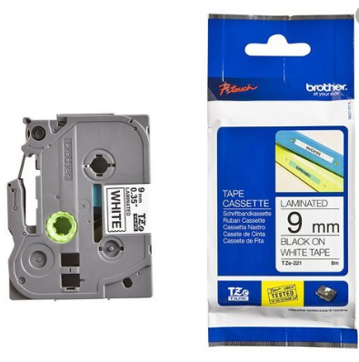 BROTHER COMPATIBLE CARTRIDGE TAPE 9 MM (BLACK AND WHITE)
