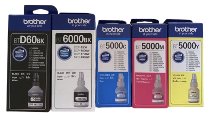 BROTHER INK CARTRIDGE (BTD60BK, BT6000BK, BT5000C, BT5000Y, BT5000M)