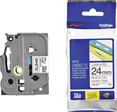 BROTHER TAPE 24 MM BLACK/ WHITE