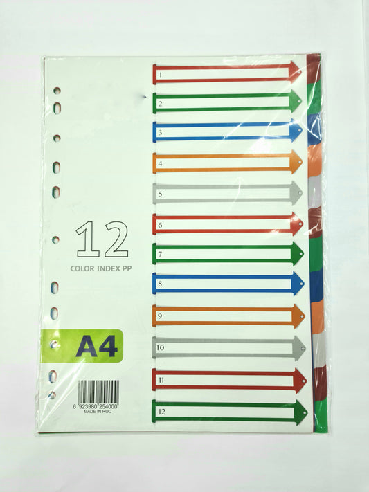 DIVIDER (1-12) COLORED WITH NUMBER