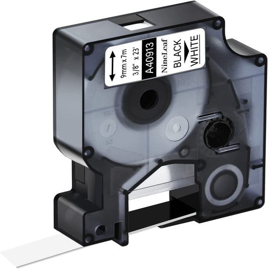 DYMO COMPATIBLE CARTRIDGE 9MM BLACK ON WHITE