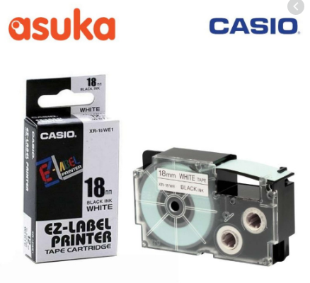CASIO TAPE 18 MM BLACK ON WHITE