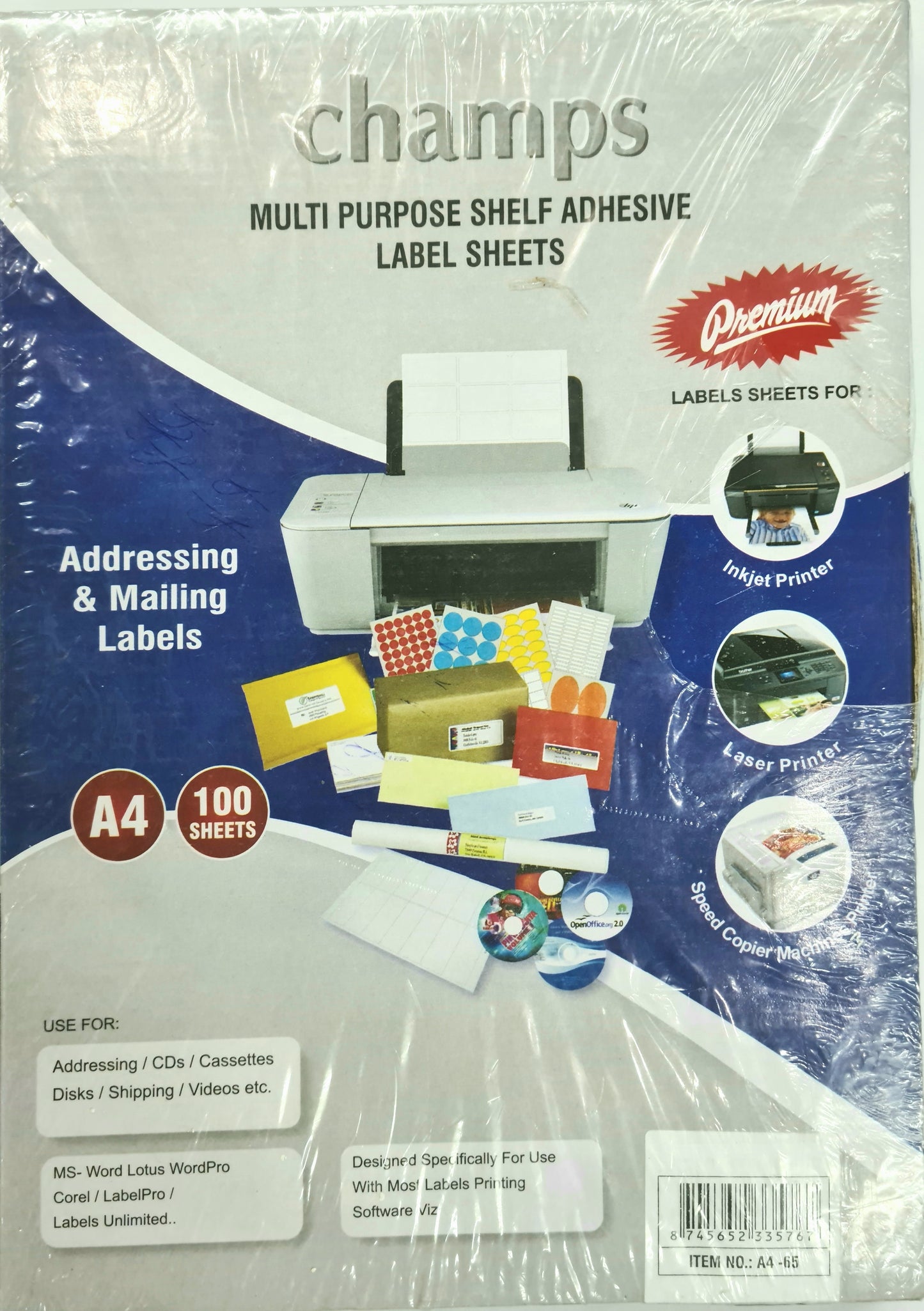 CHAMPS LABEL STICKER (A4 SIZE)