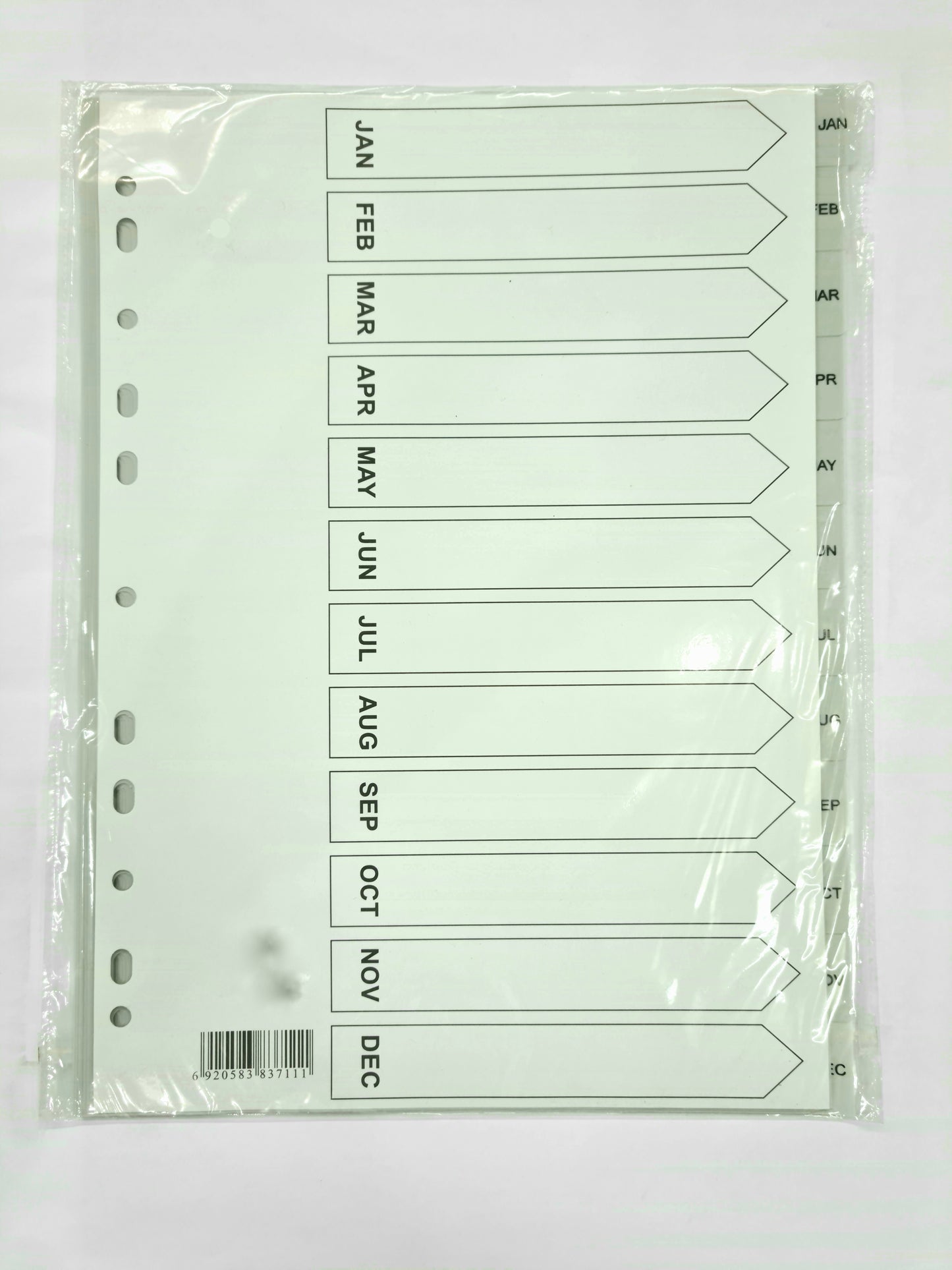 DIVIDER (JAN-DEC) GREY WITHOUT NUMBER