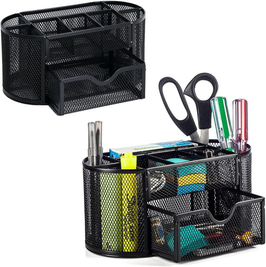 DESK ORGANISER METAL WITH PAPER CUBE HOLDER