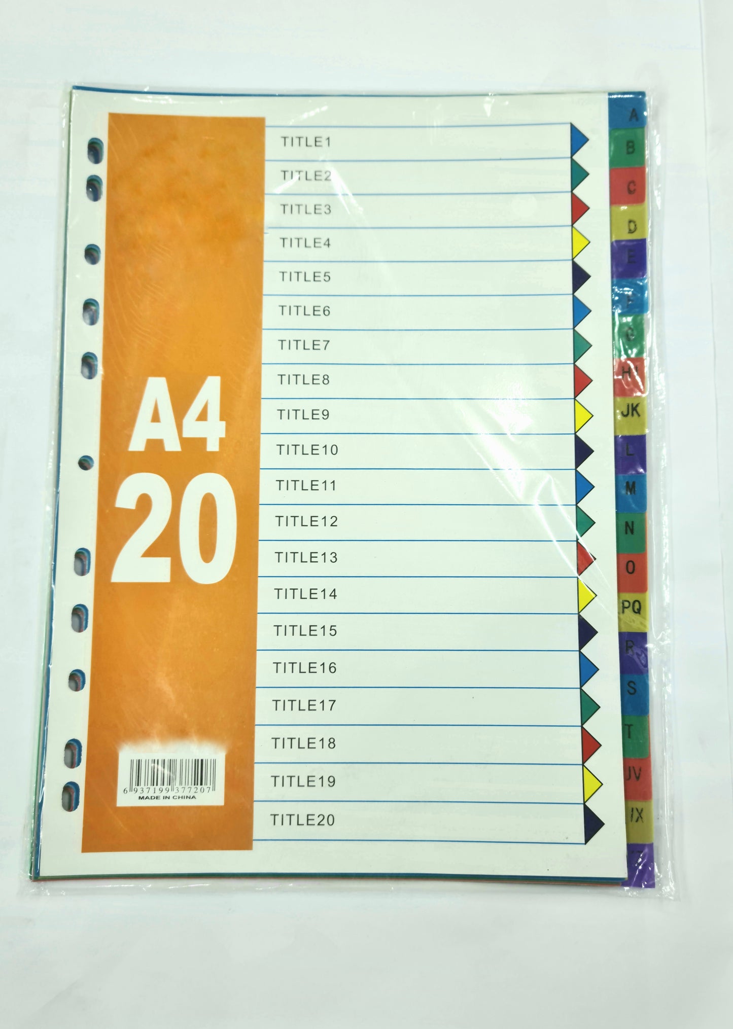 DIVIDER (1-20) COLORED WITH NUMBER
